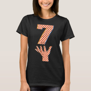 Number 7 Matching 67 Meme Checkered Halloween Cost T-Shirt