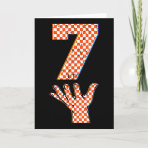 Number 7 Matching 67 Meme Chequered Halloween Cost Card