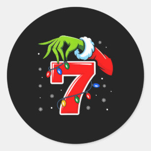 Number 7 Matching 67 Meme Christmas Elf Hand Boys Classic Round Sticker