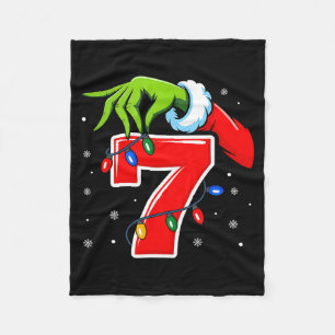 Number 7 Matching 67 Meme Christmas Elf Hand Boys Fleece Blanket
