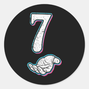 Number 7 Matching 67 Meme Halloween Costume Men Wo Classic Round Sticker