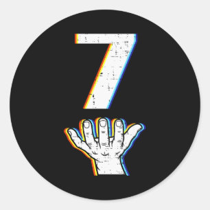 Number 7 Matching 67 Meme Halloween Costume Men Wo Classic Round Sticker
