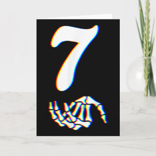 Number 7 Matching 67 Meme Skeleton Hand Halloween Card