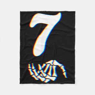 Number 7 Matching 67 Meme Skeleton Hand Halloween Fleece Blanket