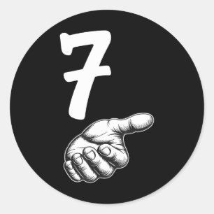 Number 7 Matching Duo 67 Meme Gen Alpha Slang Hall Classic Round Sticker