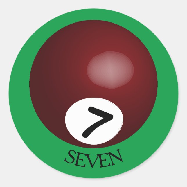 Number 7 Pool Ball Sticker (Front)