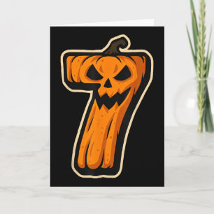 Number 7 Pumpkin 67 Meme Matching Couple Halloween Card