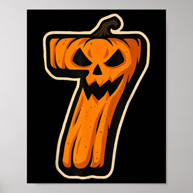 Number 7 Pumpkin 67 Meme Matching Couple Halloween Poster (Front)