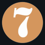 Number 7 Seven Peru Gold Stencil Numbers by Janz Classic Round Sticker<br><div class="desc">Artistic Numbers by Janz © 2008-2020 Jan Fitzgerald. All rights reserved. Graphic Design,  Artwork,  and Photography by Jan and Michael Fitzgerald.</div>