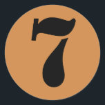 Number 7 Seven Peru Gold Stencil Numbers by Janz Classic Round Sticker<br><div class="desc">Artistic Numbers by Janz © 2008-2020 Jan Fitzgerald. All rights reserved. Graphic Design,  Artwork,  and Photography by Jan and Michael Fitzgerald.</div>