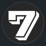Number 7 Seven Vineta Numbers by Janz Black Classic Round Sticker<br><div class="desc">Artistic Numbers by Janz © 2008-2020 Jan Fitzgerald. All rights reserved. Graphic Design,  Artwork,  and Photography by Jan and Michael Fitzgerald.</div>