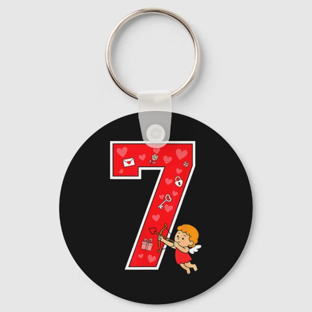 Number 7 Six Seven 6 7 Meme Couple Valentine Match Key Ring (Front)