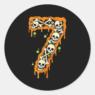 Number 7 Six Seven 6 7 Meme Funny Design Couples H Classic Round Sticker