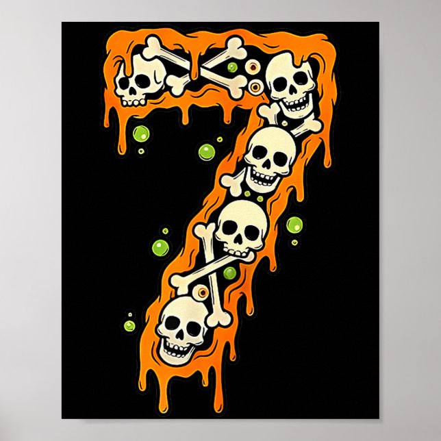 Number 7 Six Seven 6 7 Meme Funny Design Couples H Poster (Front)