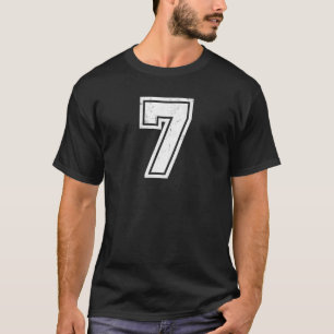 Number #7 Sports Jersey Birthday Age Lucky No Dist T-Shirt