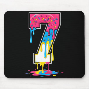 Number 7 Team Srts Ice Cream Drip Matching Varsity Mouse Pad