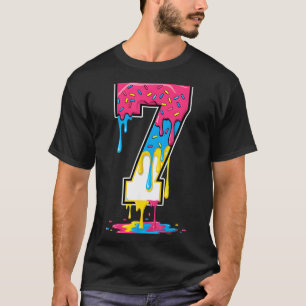 Number 7 Team Srts Ice Cream Drip Matching Varsity T-Shirt