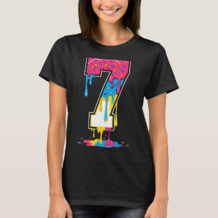 Number 7 Team Srts Ice Cream Drip Matching Varsity T-Shirt