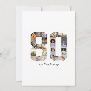 Number 80 Photo Collage Announcement