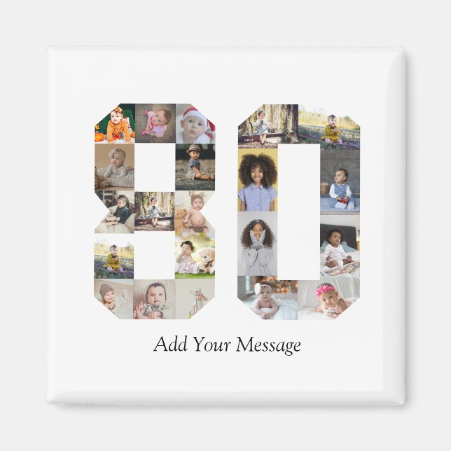 Number 80 Photo Collage Magnet (Front)