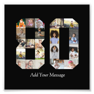 Number 80 Photo Collage Print