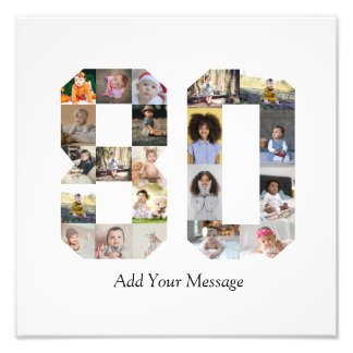 Number 80 Photo Collage Print