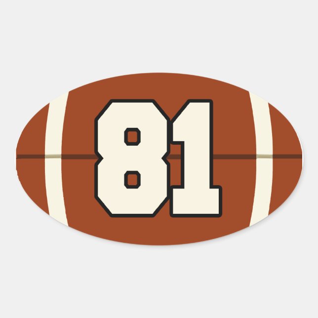 Number 81 Football Sticker (Front)