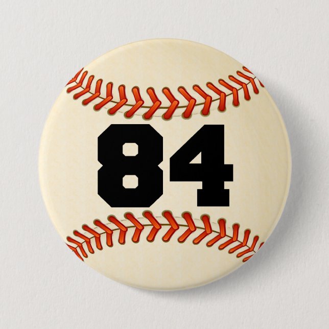 Number 84 Baseball 7.5 Cm Round Badge (Front)