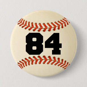 Number 84 Baseball 7.5 Cm Round Badge