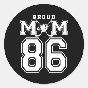 Number 86 Custom Proud Hockey Mum Personalised For Classic Round Sticker