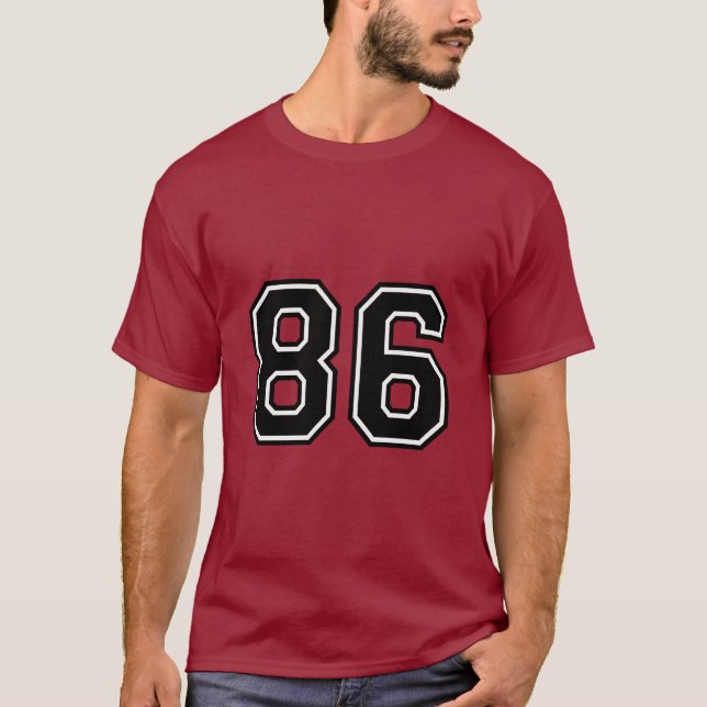 Number 86 Varsity Sports Jersey | 86th Birthday T-Shirt (Front)