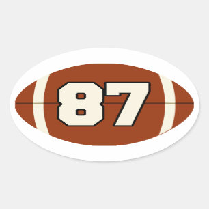 Number 87 Football Sticker