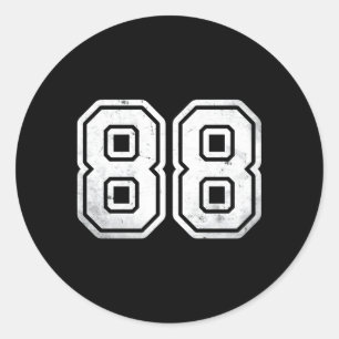 Number 88 White Sports Jersey 88Th Classic Round Sticker