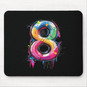 Number 8 8th Birthday Eight Year Old Boys Girls Gr Mouse Pad