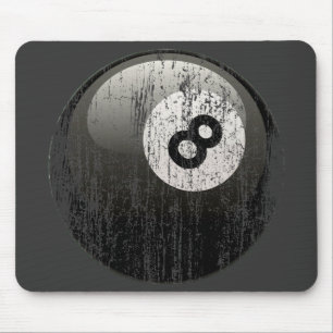 NUMBER 8 BILLIARDS BALL - ERODED AND AGED MOUSE PAD