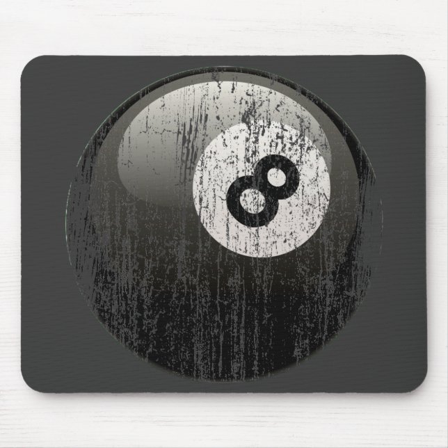NUMBER 8 BILLIARDS BALL - ERODED AND AGED MOUSE PAD (Front)