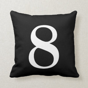 Number 8 Black Cushion