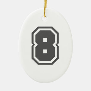 Number 8 ceramic ornament