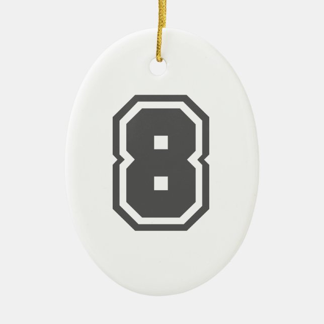 Number 8 ceramic ornament (Front)