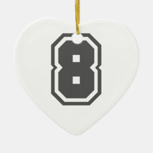 Number 8 ceramic ornament