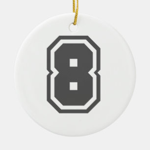 Number 8 ceramic tree decoration