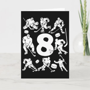 Number 8 Years Ice Hockey 8th Birthday (2) Card