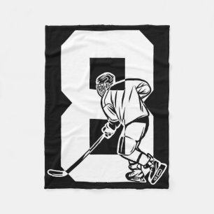 Number 8 Years Ice Hockey 8th Birthday (3) Fleece Blanket