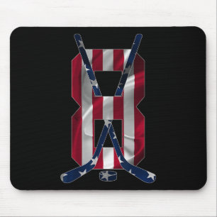 Number 8 Years Ice Hockey 8th Birthday Mouse Pad