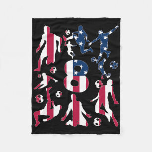 Number 8 Years Soccer 8th Birthday  Fleece Blanket