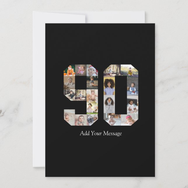 Number 90 Photo Collage Card (Front)