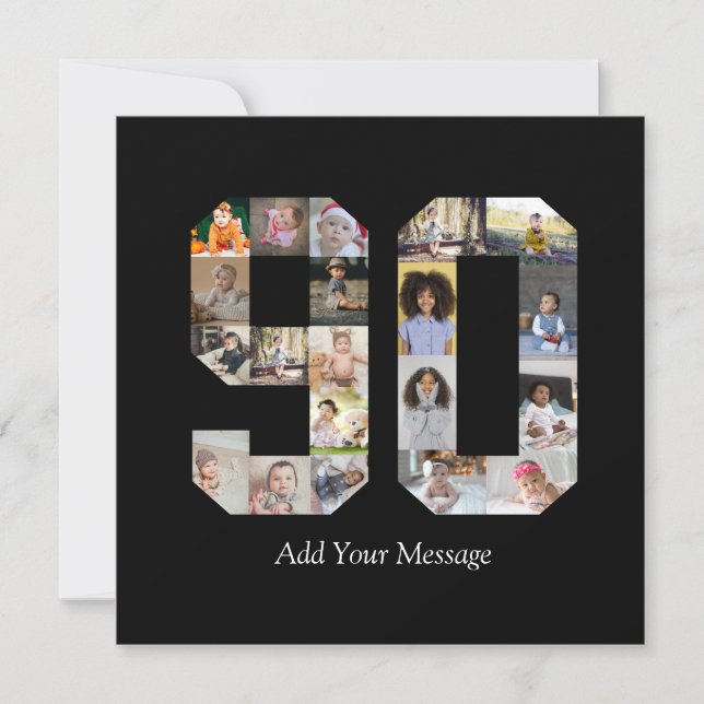 Number 90 Photo Collage Card (Front)