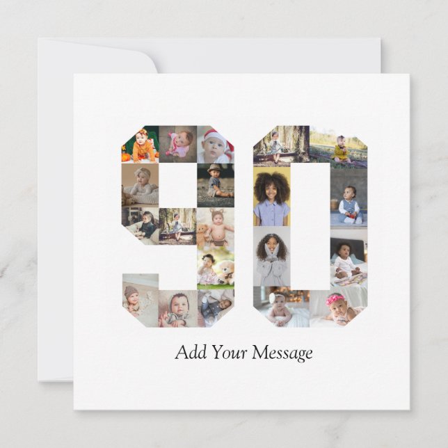 Number 90 Photo Collage Card (Front)
