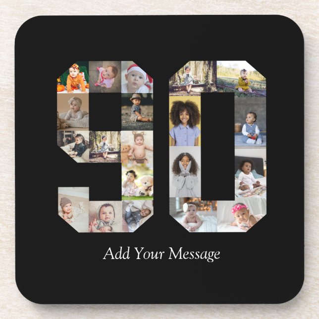 Number 90 Photo Collage Coaster (Front)