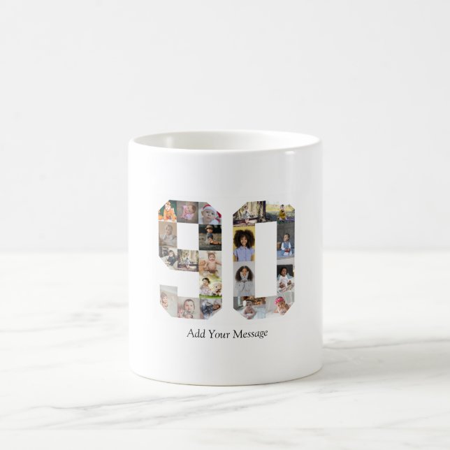 Number 90 Photo Collage Coffee Mug (Center)